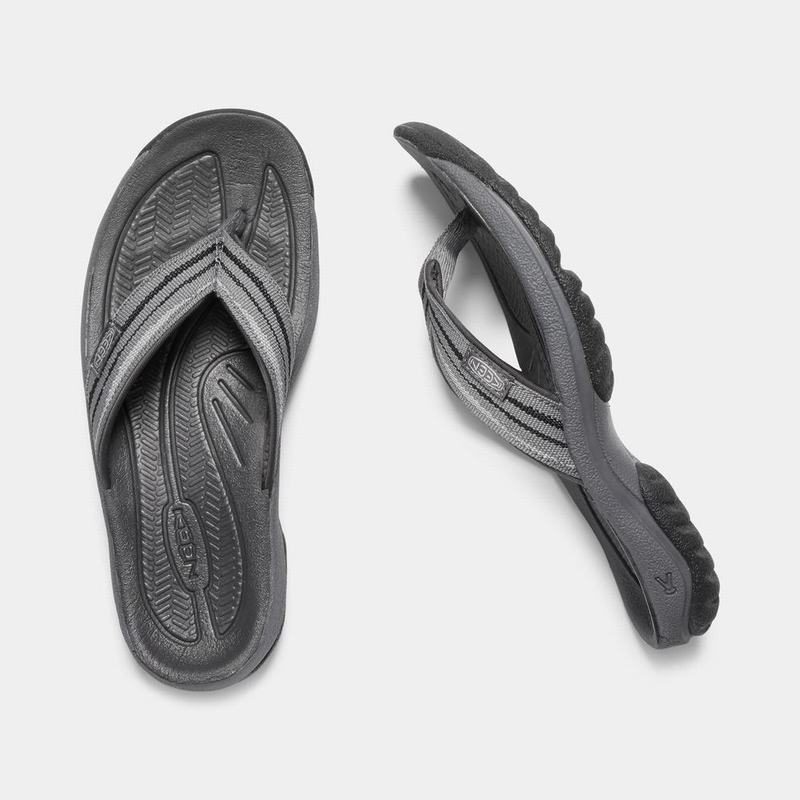 Keen Kona Flip II Womens Flip Flops Grey/Black NZ Sale (6723-AIJBW)